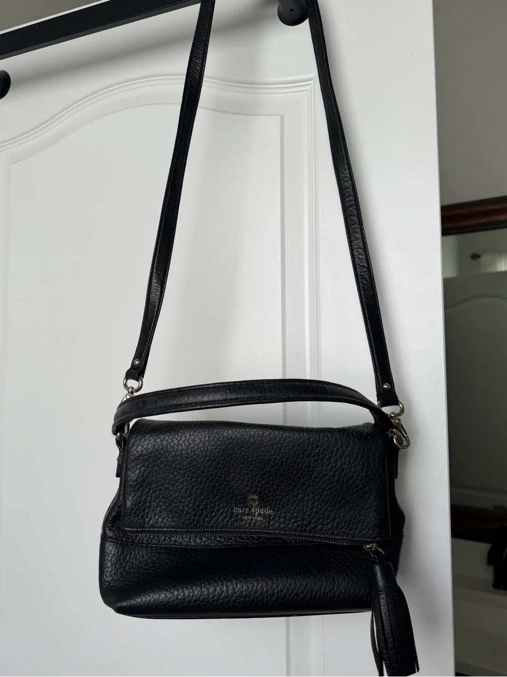 kate spade Black Pebbled Leather Crossbody Purse